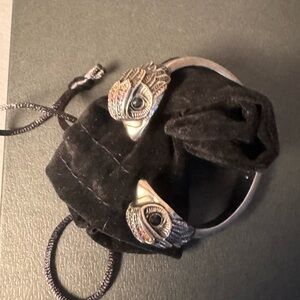 Kurt Geiger Silver and Black Eye Design Bracelet